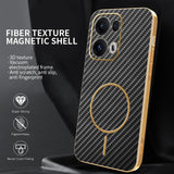 For-Oppo-Reno13-Pro-5G-Phone-Case-Carbon-Fiber-Textured-Electroplated-TPU-Back-Cover-Black