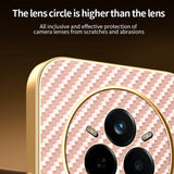 For-Realme-14-Pro-5G-Phone-Case-Carbon-Fiber-Textured-Electroplated-TPU-Back-Cover-Pink