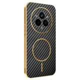 For-Realme-14-Pro-5G-Phone-Case-Carbon-Fiber-Textured-Electroplated-TPU-Back-Cover-Black