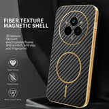 For-Realme-14-Pro-5G-Phone-Case-Carbon-Fiber-Textured-Electroplated-TPU-Back-Cover-Black