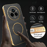 For-Realme-14-Pro-5G-Phone-Case-Carbon-Fiber-Textured-Electroplated-TPU-Back-Cover-Black