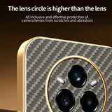 For-Realme-14-Pro+-5G-Phone-Case-Carbon-Fiber-Textured-Electroplated-TPU-Back-Cover-Coffee