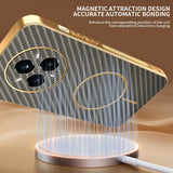 For-Realme-14-Pro+-5G-Phone-Case-Carbon-Fiber-Textured-Electroplated-TPU-Back-Cover-Coffee