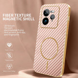 For-Realme-GT-7-Pro-5G-Phone-Case-Carbon-Fiber-Textured-Electroplated-TPU-Back-Cover-Pink