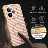 For-Realme-GT-7-Pro-5G-Phone-Case-Carbon-Fiber-Textured-Electroplated-TPU-Back-Cover-Pink
