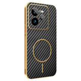 For-Realme-GT-7-Pro-5G-Phone-Case-Carbon-Fiber-Textured-Electroplated-TPU-Back-Cover-Black