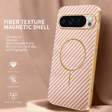 For-Google-Pixel-10-Pro-XL-Phone-Case-Carbon-Fiber-Textured-Electroplated-TPU-Back-Cover-Pink