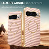 For-Google-Pixel-10-Pro-XL-Phone-Case-Carbon-Fiber-Textured-Electroplated-TPU-Back-Cover-Pink