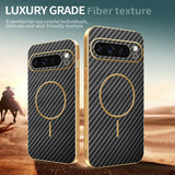 For-Google-Pixel-9-Pro-XL-Phone-Case-Carbon-Fiber-Textured-Electroplated-TPU-Back-Cover-Black