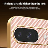 For-Google-Pixel-10-Phone-Case-Carbon-Fiber-Textured-Electroplated-TPU-Back-Cover-Pink