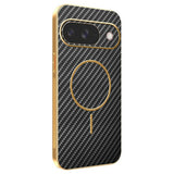 For-Google-Pixel-10-Phone-Case-Carbon-Fiber-Textured-Electroplated-TPU-Back-Cover-Black