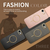 For-iPhone-16e-Phone-Case-Carbon-Fiber-Textured-Electroplated-TPU-Back-Cover-Pink