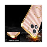 For-Honor-400-Lite-5G-Phone-Case-Carbon-Fiber-Textured-Electroplated-TPU-Back-Cover-Pink