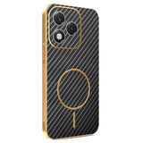 For-Honor-400-Lite-5G-Phone-Case-Carbon-Fiber-Textured-Electroplated-TPU-Back-Cover-Black