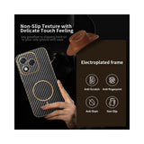 For-Honor-400-Lite-5G-Phone-Case-Carbon-Fiber-Textured-Electroplated-TPU-Back-Cover-Black