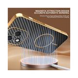 For-Honor-400-Lite-5G-Phone-Case-Carbon-Fiber-Textured-Electroplated-TPU-Back-Cover-Black