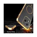 For-Honor-400-Lite-5G-Phone-Case-Carbon-Fiber-Textured-Electroplated-TPU-Back-Cover-Black