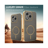 For-Honor-400-Lite-5G-Phone-Case-Carbon-Fiber-Textured-Electroplated-TPU-Back-Cover-Coffee