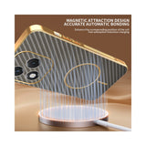 For-Honor-400-Lite-5G-Phone-Case-Carbon-Fiber-Textured-Electroplated-TPU-Back-Cover-Coffee