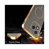 For-Honor-400-Lite-5G-Phone-Case-Carbon-Fiber-Textured-Electroplated-TPU-Back-Cover-Coffee