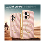 For-Honor-400-5G-(Global)-Phone-Case-Carbon-Fiber-Textured-Electroplated-TPU-Back-Cover-Pink