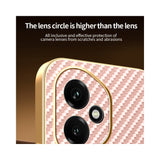 For-Honor-400-5G-(Global)-Phone-Case-Carbon-Fiber-Textured-Electroplated-TPU-Back-Cover-Pink