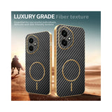 For-Honor-400-5G-(Global)-Phone-Case-Carbon-Fiber-Textured-Electroplated-TPU-Back-Cover-Black