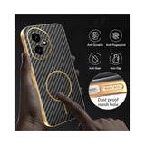 For-Honor-400-5G-(Global)-Phone-Case-Carbon-Fiber-Textured-Electroplated-TPU-Back-Cover-Black