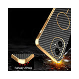 For-Honor-400-5G-(Global)-Phone-Case-Carbon-Fiber-Textured-Electroplated-TPU-Back-Cover-Black