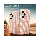 For-Honor-400-Pro-5G-(Global)-Phone-Case-Carbon-Fiber-Textured-Electroplated-TPU-Back-Cover-Pink