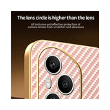 For-Honor-400-Pro-5G-(Global)-Phone-Case-Carbon-Fiber-Textured-Electroplated-TPU-Back-Cover-Pink