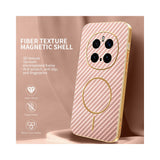 For-Honor-Magic7-Pro-5G-Phone-Case-Carbon-Fiber-Textured-Electroplated-TPU-Back-Cover-Pink