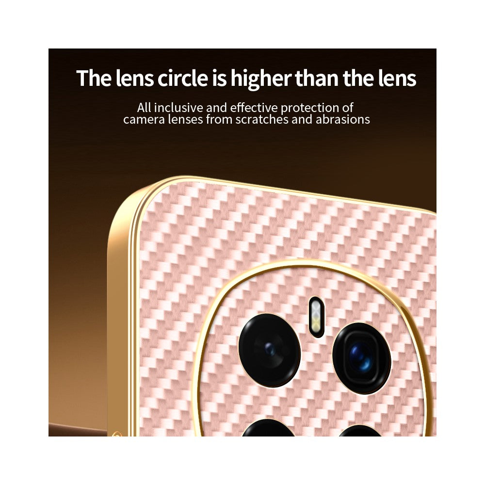 For-Honor-Magic7-Pro-5G-Phone-Case-Carbon-Fiber-Textured-Electroplated-TPU-Back-Cover-Pink