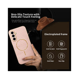 For-Samsung-Galaxy-A56-5G-Phone-Case-Carbon-Fiber-Textured-Electroplated-TPU-Back-Cover-Pink