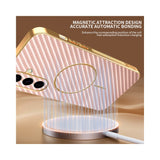 For-Samsung-Galaxy-A56-5G-Phone-Case-Carbon-Fiber-Textured-Electroplated-TPU-Back-Cover-Pink