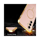For-Samsung-Galaxy-A56-5G-Phone-Case-Carbon-Fiber-Textured-Electroplated-TPU-Back-Cover-Pink