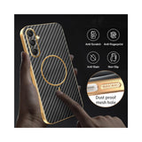 For-Samsung-Galaxy-A16-4G-/-A16-5G-Phone-Case-Carbon-Fiber-Textured-Electroplated-TPU-Back-Cover-Black