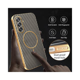 For-Samsung-Galaxy-A26-5G-Phone-Case-Carbon-Fiber-Textured-Electroplated-TPU-Back-Cover-Coffee