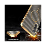 For-Samsung-Galaxy-A26-5G-Phone-Case-Carbon-Fiber-Textured-Electroplated-TPU-Back-Cover-Coffee