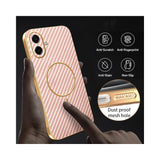 For-Samsung-Galaxy-A07-4G-Phone-Case-Carbon-Fiber-Textured-Electroplated-TPU-Back-Cover-Pink