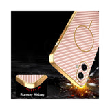 For-Samsung-Galaxy-A07-4G-Phone-Case-Carbon-Fiber-Textured-Electroplated-TPU-Back-Cover-Pink