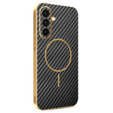 For-Samsung-Galaxy-A36-5G-Phone-Case-Carbon-Fiber-Textured-Electroplated-TPU-Back-Cover-Black