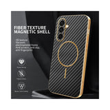 For-Samsung-Galaxy-A36-5G-Phone-Case-Carbon-Fiber-Textured-Electroplated-TPU-Back-Cover-Black