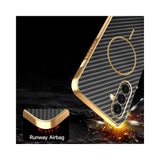 For-Samsung-Galaxy-A36-5G-Phone-Case-Carbon-Fiber-Textured-Electroplated-TPU-Back-Cover-Black