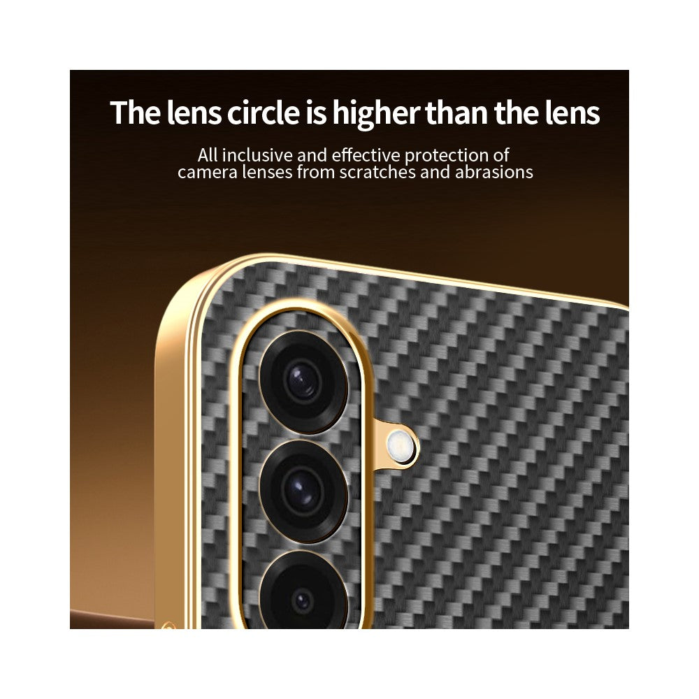 For-Samsung-Galaxy-A36-5G-Phone-Case-Carbon-Fiber-Textured-Electroplated-TPU-Back-Cover-Black