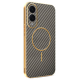 For-Samsung-Galaxy-S25-Edge-Phone-Case-Carbon-Fiber-Textured-Electroplated-TPU-Back-Cover-Coffee