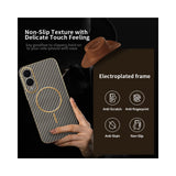 For-Samsung-Galaxy-S25-Edge-Phone-Case-Carbon-Fiber-Textured-Electroplated-TPU-Back-Cover-Coffee