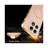 For-Xiaomi-14T-Phone-Case-Carbon-Fiber-Textured-Electroplated-TPU-Back-Cover-Pink