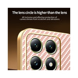 For-Xiaomi-14T-Phone-Case-Carbon-Fiber-Textured-Electroplated-TPU-Back-Cover-Pink