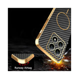 For-Xiaomi-14T-Phone-Case-Carbon-Fiber-Textured-Electroplated-TPU-Back-Cover-Black